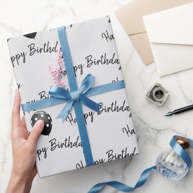 Papel De Presente Balões de Bolinhas de Aniversário (Presentear)