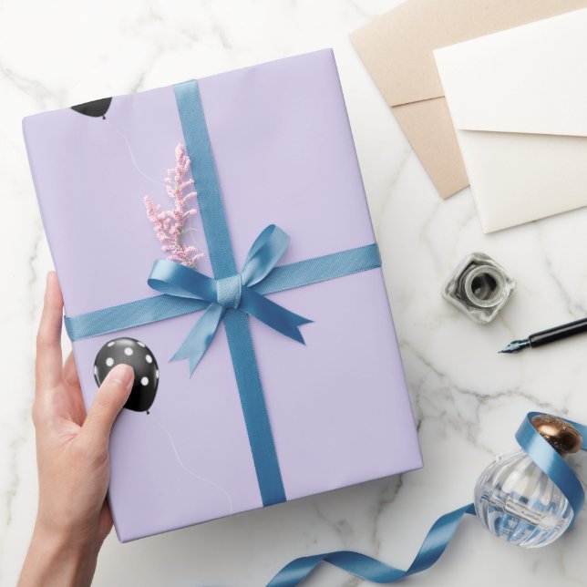 Papel De Presente Balões de Bolinhas Feliz Aniversário  (Presentear)