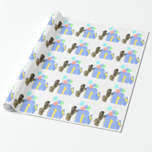 Papel De Presente Balões de Celebração do Pequinês