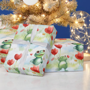 Papel De Presente Balões de coração de Sapo