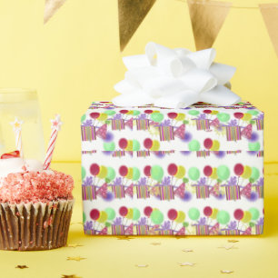 Papel De Presente Balões de Festa de Aniversário