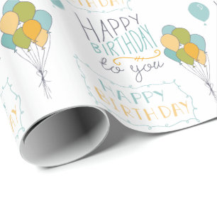 Papel De Presente Balões do feliz aniversario