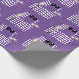 Papel De Presente Balões e Confetes de Aniversário Feliz