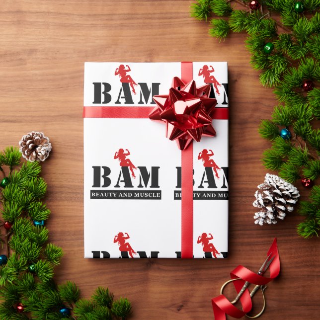 Papel De Presente BAM Beauty and Muscle Bodybuilding Wrappaper (Presente de Natal)