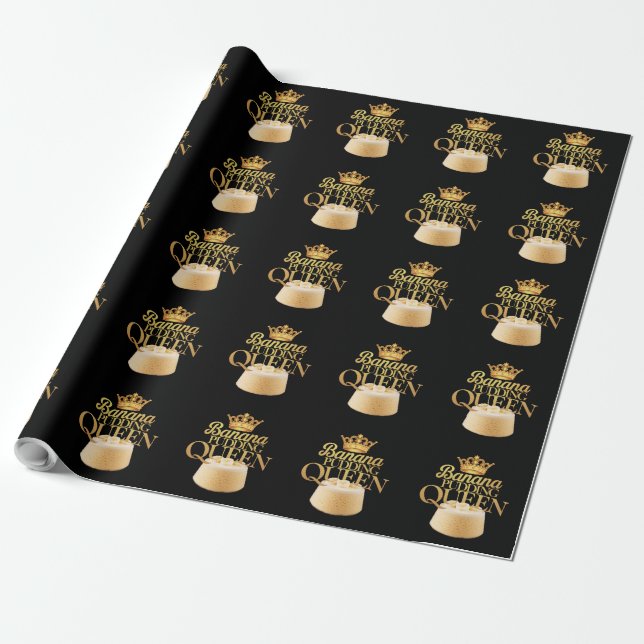 Papel De Presente Banana Pudim Queen Ultimate design para Dessert (Desenrolado)
