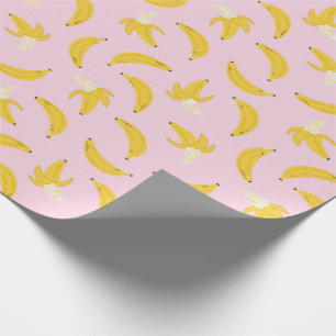 Papel De Presente Bananas-cutas na rosa claro