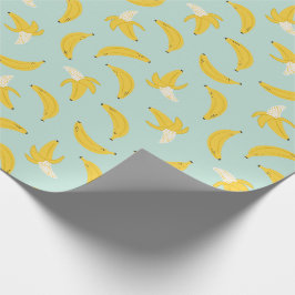 Papel De Presente Bananas frescas em azul claro