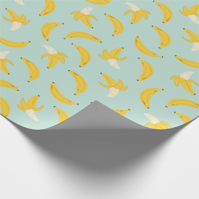 Papel De Presente Bananas frescas em azul claro (Ponta)