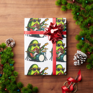 Papel De Presente Banda de Fruta Legal da Arte Guitarista Avocado