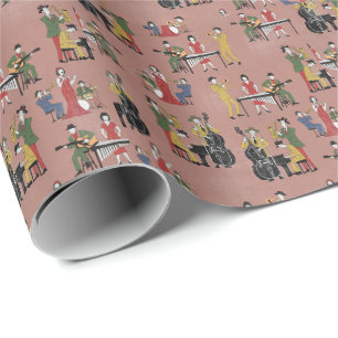 Papel De Presente Banda de Jazz Antigo