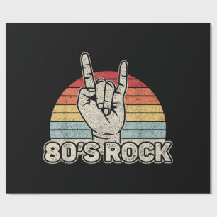 Papel De Presente Banda de Rock Retro dos Anos 80 Vintage