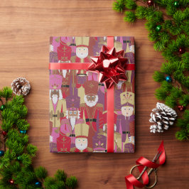 Papel De Presente Banda Internacional Nutcracker - Natal Rosa