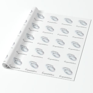 Papel De Presente Bandas de Casamento de Prata