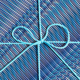 Papel De Presente Bandas de Moiré Azul e Púrpura - Abstrato de Tripp