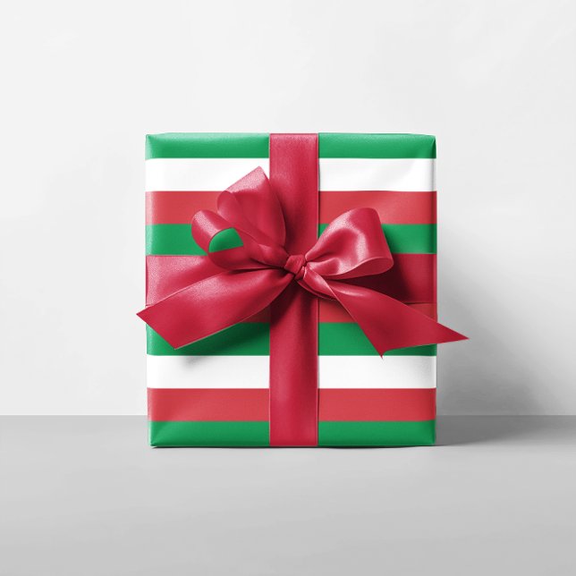 Papel De Presente Bandas de Natal (Italy Stripes Gift Wrap)