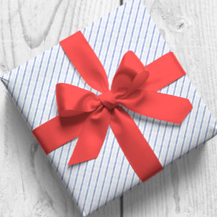 Papel De Presente Bandas Diagonais Azuis de Água