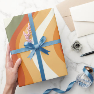 Papel De Presente Bandas onduladas do Groovy 70s