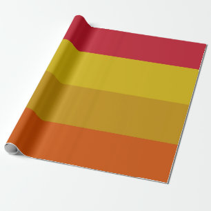Papel De Presente Bandas vermelhas, amarelas, Douradas e laranja