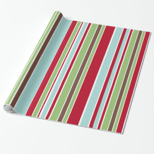 Papel De Presente Bandas Versápticas Vermelhas, Verdes, Azuis e Marr
