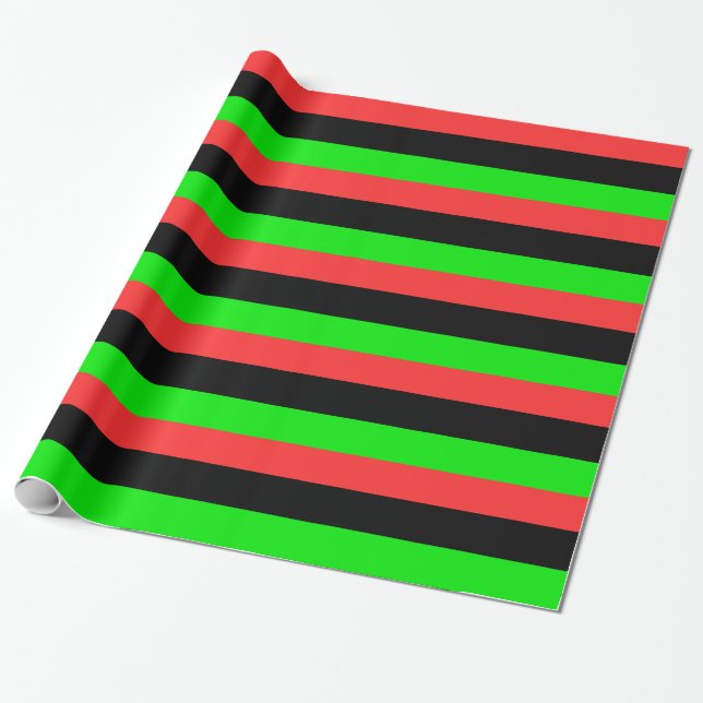 Papel De Presente Bandeira Afro-Americana Totalmente (Desenrolado)