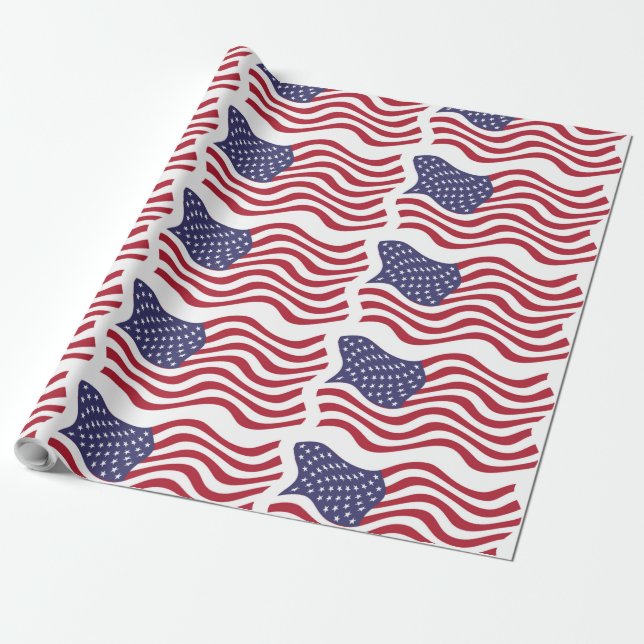 PAPEL DE PRESENTE BANDEIRA AMERICANA (Desenrolado)