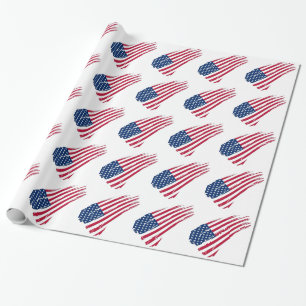 Papel De Presente Bandeira Americana