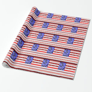 Papel De Presente Bandeira Americana