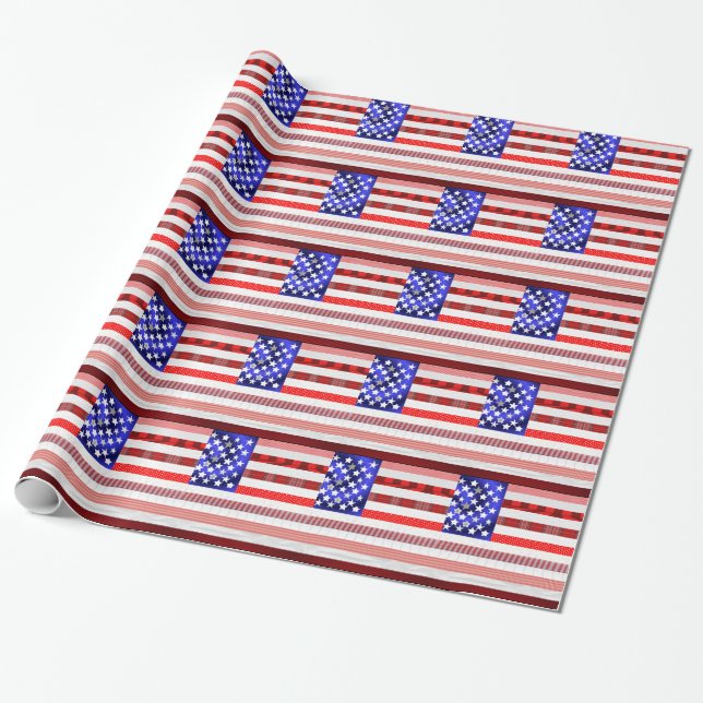 Papel De Presente Bandeira Americana (Desenrolado)