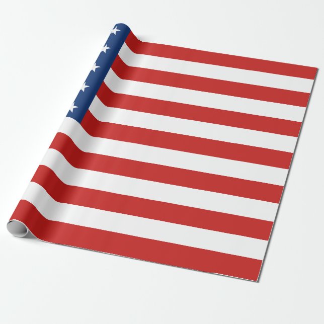 Papel De Presente Bandeira Americana (Desenrolado)