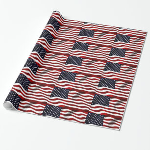 Papel De Presente Bandeira Americana