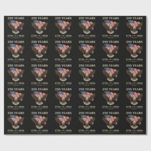Papel De Presente Bandeira Americana Águia 250 Anos 1776 2026