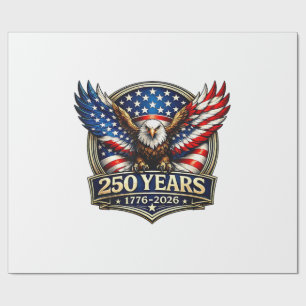 Papel De Presente Bandeira Americana Águia Vintage 250 Anos 177 4 de