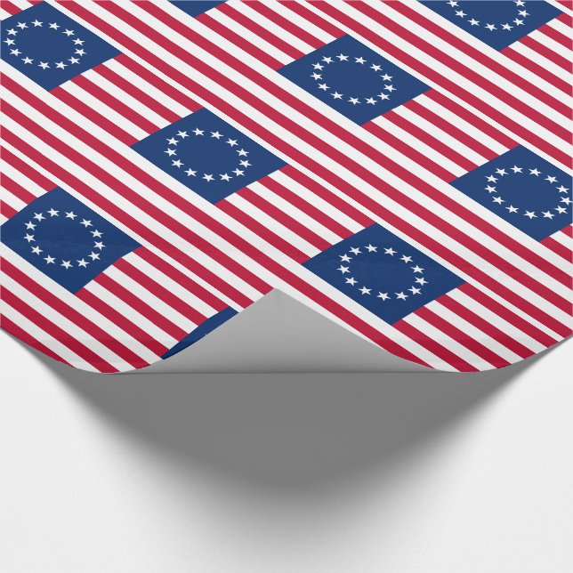 Papel De Presente Bandeira Americana Betsy Ross (Ponta)