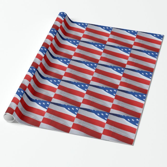 Papel De Presente Bandeira americana, envoltório de presente (Desenrolado)
