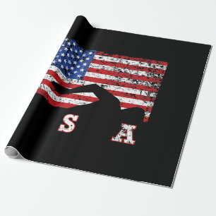 Papel De Presente Bandeira Americana Natação EUA Presente Equipe de 