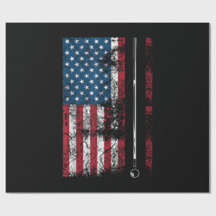 Papel De Presente Bandeira Americana Taco de Bilhar Jogo de Mesa Fof