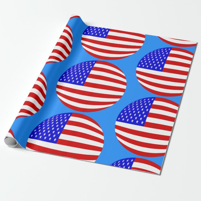 Papel De Presente bandeira americana usa estrelas patrióticas stripe (Desenrolado)