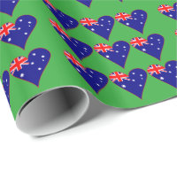 Bandeira australiana em forma de coração funky com