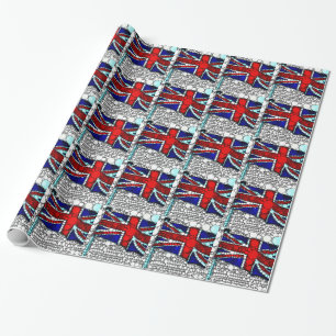 Papel De Presente Bandeira britânica abstrata