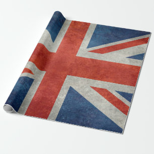 Papel De Presente Bandeira BRITÂNICA de Union Jack em texturas