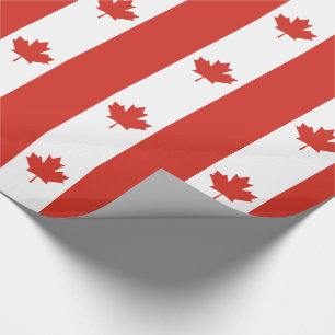 Papel De Presente Bandeira Canadense Patriótica