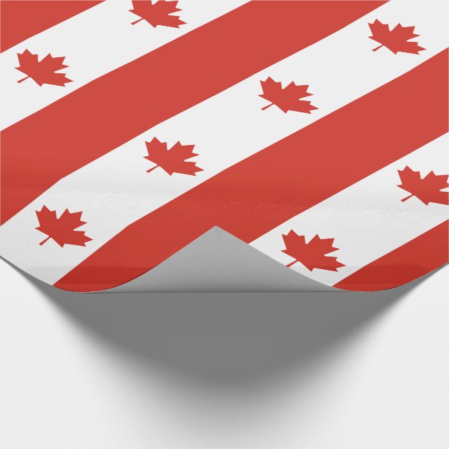 Papel De Presente Bandeira Canadense Patriótica (Ponta)