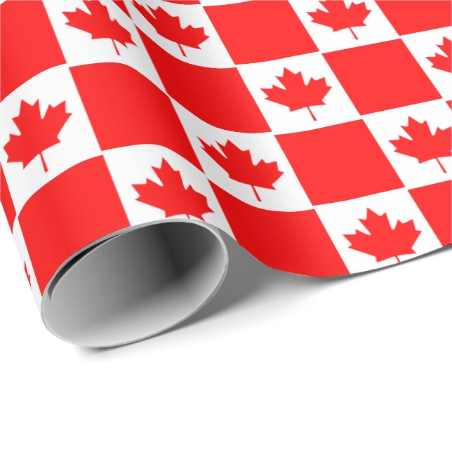 Papel De Presente Bandeira canadense red maple leaf Canada Day party (Ponta do rolo)