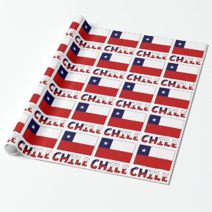 Papel De Presente Bandeira Chilena e Chile