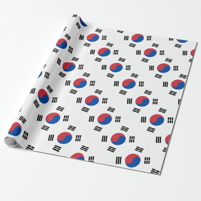Papel De Presente Bandeira coreana sul - Coreia - Taegeukgi - (Desenrolado)