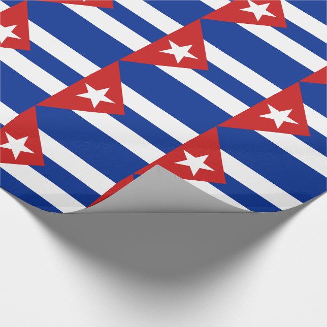 Papel De Presente Bandeira Cuba (Ponta)