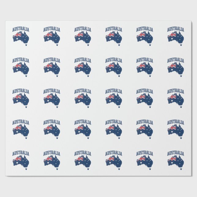 Papel De Presente Bandeira da Austrália Mapa Gráfico Antigo Maltrata (Aberto)