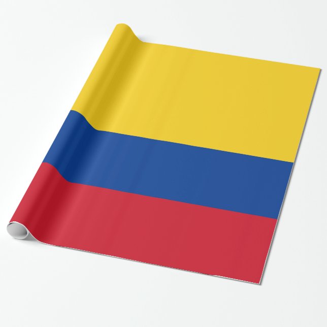 Papel De Presente Bandeira da Colômbia - Bandera da Colômbia (Desenrolado)
