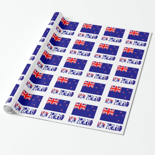Papel De Presente Bandeira da Nova Zelândia e Neozelandês (Desenrolado)
