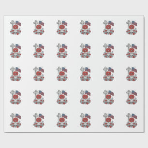 Papel De Presente Bandeira da Papoula Memorial Cruz Vetor de Gravaçã